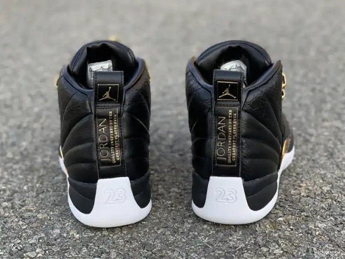 Rep Kickmax Metallic 'Reptile' AO6068-007 Retro Air Jordan Black Gold-White 12 0415